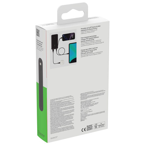 Belkin BoostCharge 20000 mAh USB-C/USB-A Power Bank - Black