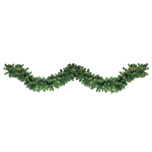 Pre-Lit Olympia Pine Commercial Artificial Christmas Garland - 27' x 14" - LED Warm White