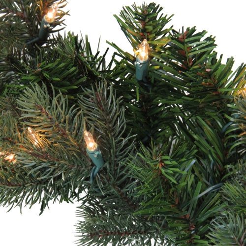 Pre-Lit Savannah Spruce Artificial Christmas Garland - 9' x 12" - Clear Lights