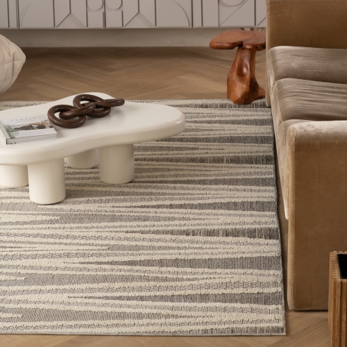 Rug Branch Hogar Modern Abstract Indoor Outdoor Area Rug, Grey Cream -