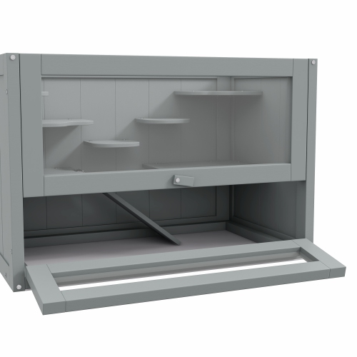 PawHut 24 Inch Hamster Cage, 2 Levels Small Animals Cage with Openable Roof, Run Space, Platforms, Pet House for Dwarf Hamsters, Gerbils,