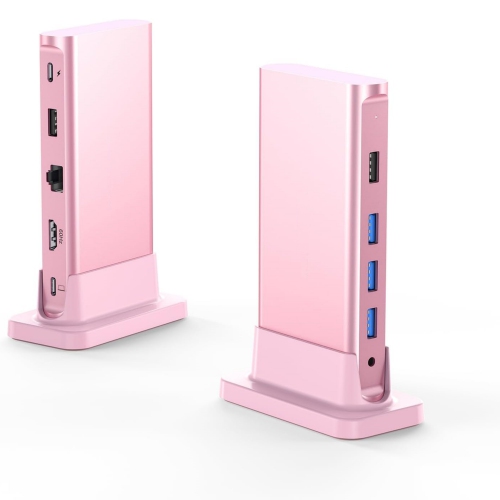 USB C Docking 4K@60Hz HDMI,USB 3.0/2.0, Gigabit Ethernet Dock, 100W PD & Aux Adapter Compatible 2023-2016 MacBook Pro, Mac Air/Surface, Steam Deck,