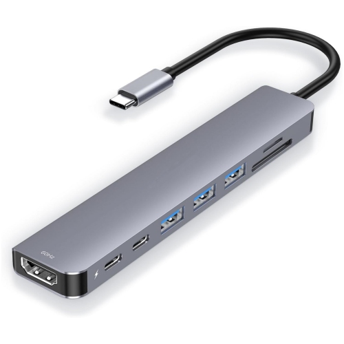 NIERBO  8 In 1 USB C Hub Multiport Adapter w 4K60Hz HDMI, Type C Data Sync, 100W Pd Charging, Sd/micro Sd Card Reader, 3 USB 3.0, for 2023-2016
