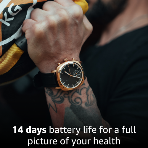 pininfarina Senso Sport 44mm Smartwatch - Analogue Watch with Digital Display, Tracks Heart Rate, Steps, Calories, Sleep, Fitness - Sunburst Rose Gold