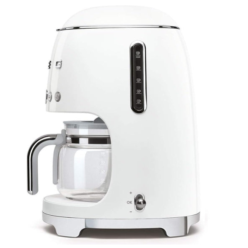 Open Box-Smeg 50's Style Programmable Drip Coffee Maker - 10-Cup DCF02WHUS - White