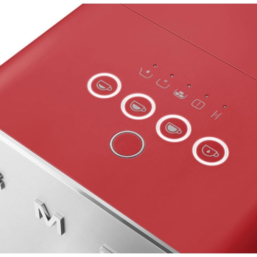 Open Box - Smeg Fully Automatic Coffee Machine with Integrated Grinder,BCC01RDMUS Red