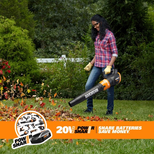 Ventilateur/balai sans fil WORX WG546 Turbine 20 V avec ventilateur axial à 2 vitesses de 340 pi3/min