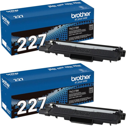 Brother Genuine High-Yield Black Toner Cartridge Twin Pack TN227 2Pk