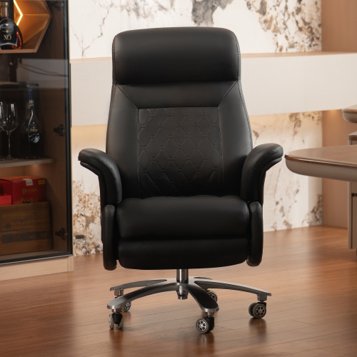 Kinnls Luca Power Office Recliner Chair with Heated Ventilation,Executive Full Reclining Desk Chairs with Massage Modern Comfortable Genuine Leather