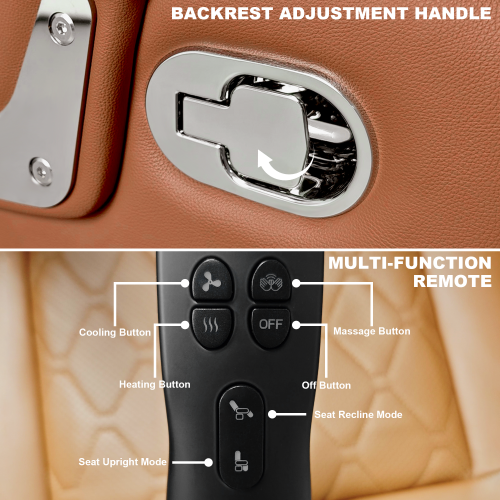 Kinnls Luca Power Office Recliner Chair with Heated Ventilation,Executive Full Reclining Desk Chairs with Massage Modern Comfortable Genuine Leather