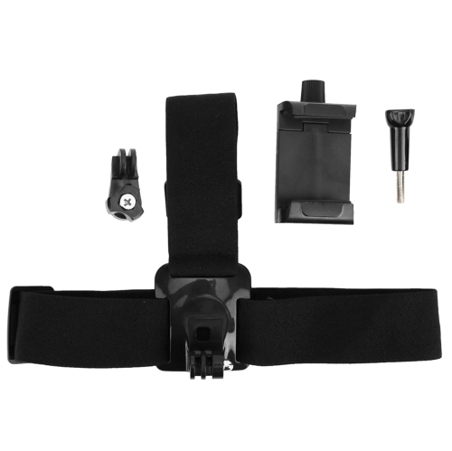 Image 1 de 6.. Tête de harnais d'extérieur en plastique noir Support de prise de vue Support de bandeau pour caméra à détection de mouvement