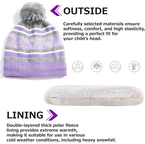 PetginHome – Masque de ski pour enfants Balaclava en molleton résistant au vent Chauffe-cou chapeau d'hiver épaissi pour hommes et femmes