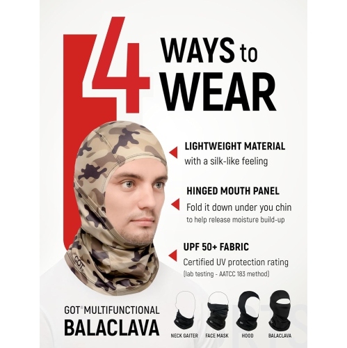 PetginHome - Sports UPF 50+ Balaclava Ski Snowboard, masque de moto, balaclava à l'épreuve du vent pour temps froid