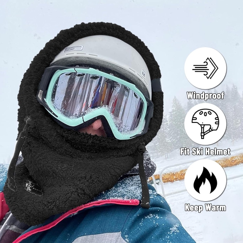 PetginHome – Masque de ski isotherme respirable en molleton Balaclava pour temps froid résistant au vent