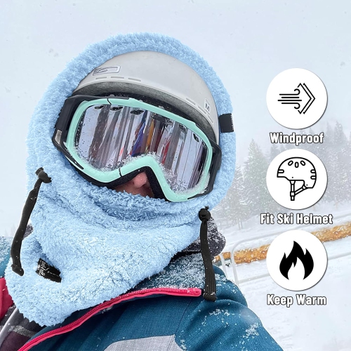 PetginHome – Masque de ski isotherme respirable en molleton Balaclava pour temps froid résistant au vent