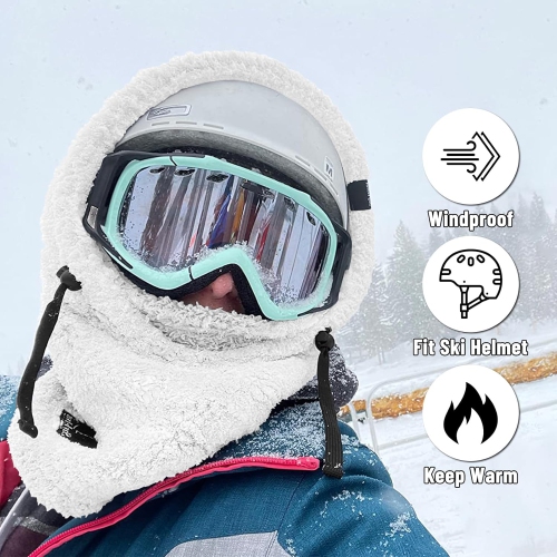 PetginHome – Masque de ski isotherme respirable en molleton Balaclava pour temps froid résistant au vent