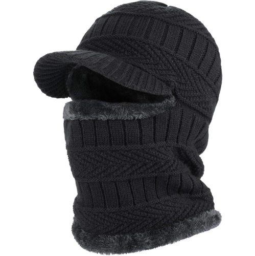 PetginHome- Thermal Cycling Ski Beanie Hat with Neck Warmer, Winter Balaclava for Men &Women