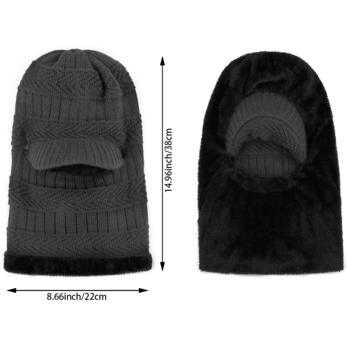 PetginHome- Thermal Cycling Ski Beanie Hat with Neck Warmer, Winter Balaclava for Men &Women