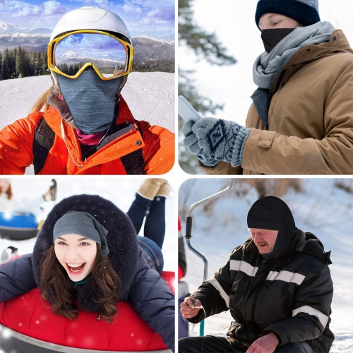 PetginHome- 2 Pack Winter Neck Warmer Gaiter Outdoor Sports,Soft Fleece Windproof Face Cover Mask Scarf Bandana for Men & Women