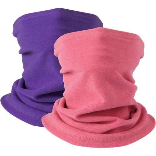 PetginHome- 2 Pack Winter Neck Warmer Gaiter Outdoor Sports,Soft Fleece Windproof Face Cover Mask Scarf Bandana for Men & Women