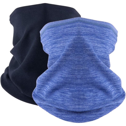 PetginHome- 2 Pack Winter Neck Warmer Gaiter Outdoor Sports,Soft Fleece Windproof Face Cover Mask Scarf Bandana for Men & Women
