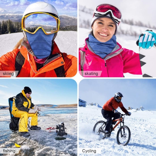 PetginHome- 2 Pack Winter Neck Warmer Gaiter Outdoor Sports,Soft Fleece Windproof Face Cover Mask Scarf Bandana for Men & Women