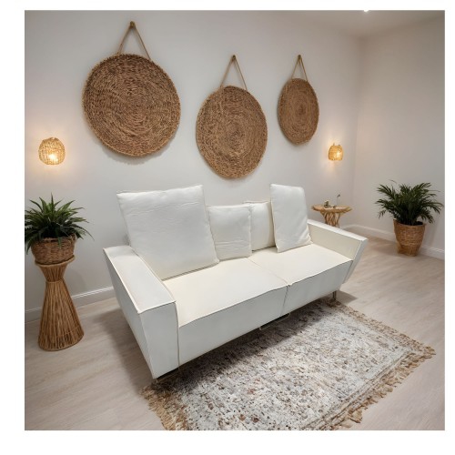 Sofa moderne de 82 po, canapé modulaire à 2 places avec accoudoirs très larges et 4 coussins décoratifs pour la maison, le salon