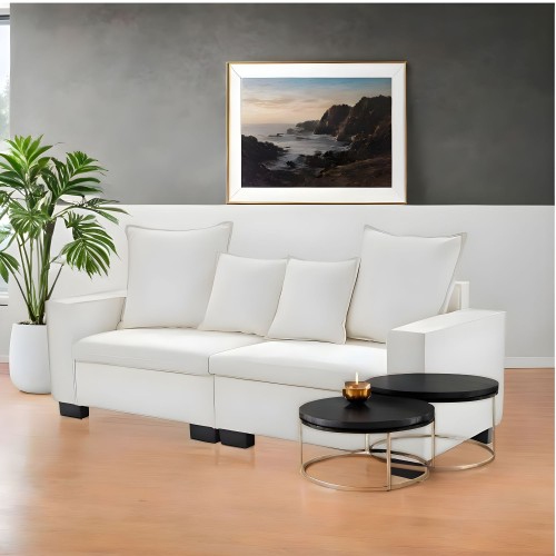 Sofa moderne de 82 po, canapé modulaire à 2 places avec accoudoirs très larges et 4 coussins décoratifs pour la maison, le salon