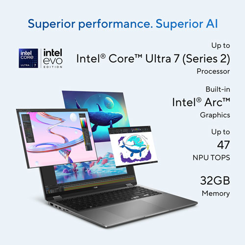 Copilot+ PC 2-en-1 à écran tactile de 16 po Vivobook 16 Flip d'ASUS - Gris mat