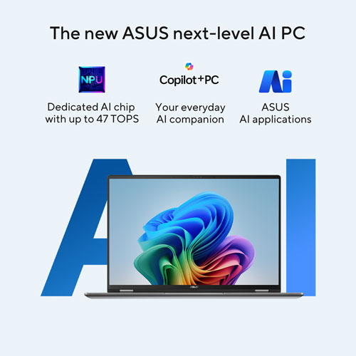 Copilot+ PC 2-en-1 à écran tactile de 16 po Vivobook 16 Flip d'ASUS - Gris mat