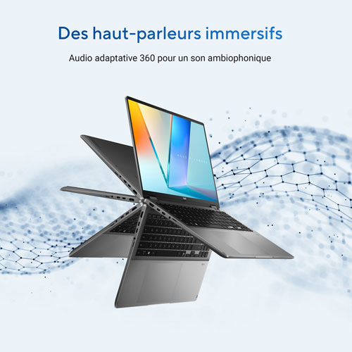 Copilot+ PC 2-en-1 à écran tactile de 16 po Vivobook 16 Flip d'ASUS - Gris mat