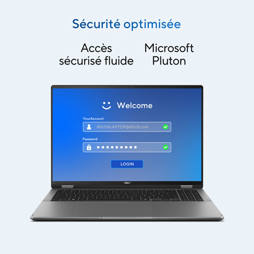 Copilot+ PC 2-en-1 à écran tactile de 16 po Vivobook 16 Flip d'ASUS - Gris mat