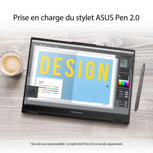 Portable 2-en-1 à écran tactile de 16 po Vivobook S 16 Flip d'ASUS - Noir minuit (Core i5-13420H d'Intel/RAM 16 Go/SSD 1 To)