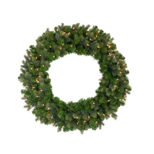 Pre-Lit Savannah Spruce Artificial Christmas Wreath - 36-Inch, Clear Lights