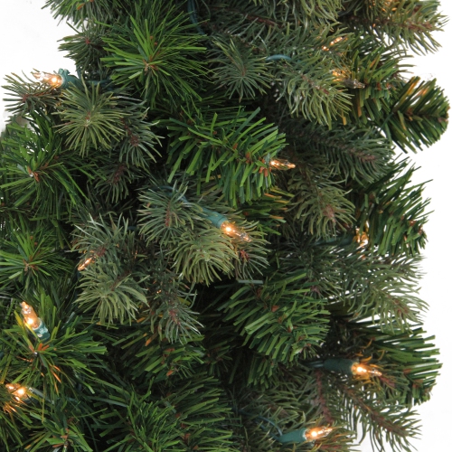 Pre-Lit Savannah Spruce Artificial Christmas Wreath - 36-Inch, Clear Lights