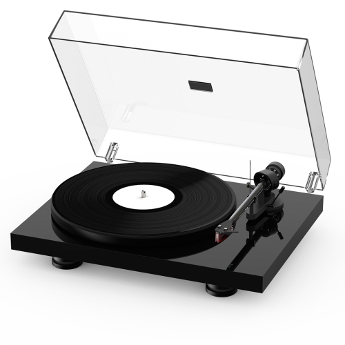 Boîte ouverte&nbsp;: Tourne-disque EVO en carbone Debut de Pro-Ject avec cartouche rouge Ortofon 2&nbsp;M - Noir satiné