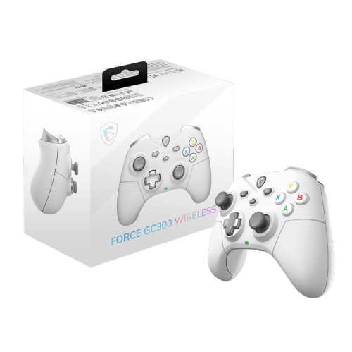 Manette de jeu sans fil pour PC FORCE GC300 de MSI - Blanc, 2,4 GHz, Bluetooth, USB-C