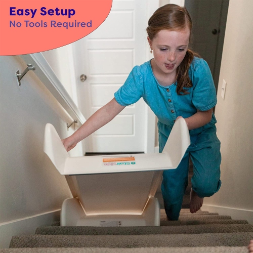 Stairslide Original Stair Mounted Kids Indoor Slide for 9 to 12 Stairs,