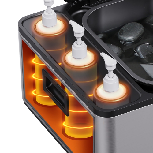 Master Massage Professional Electric 2 in 1 Massage Stone Heater/Steam Cooking Heater & 3 Bottle Massage Oil & Lotion &Gel Warmer-Digital