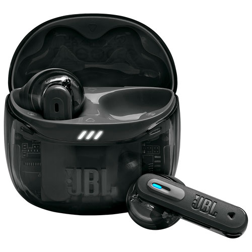 Écouteurs boutons 100 % sans fil à suppression du bruit Tune Flex 2 édition Ghost de JBL - Noir fantôme