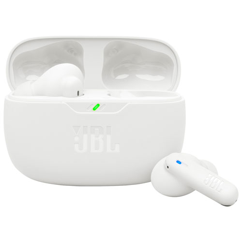 Écouteurs boutons 100 % sans fil à suppression du bruit Vibe Beam 2 de JBL - Blanc