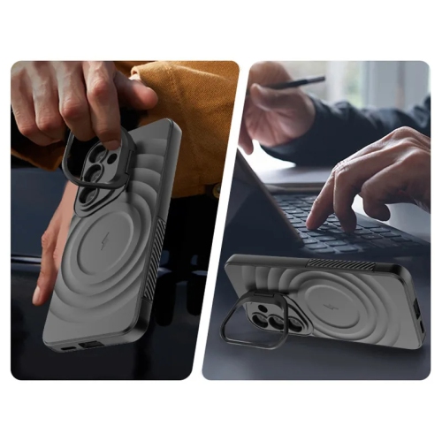 For Samsung Galaxy S25 Case 5G Magnetic Magsafe Wireless Charging Slide Lens Stand Holder Cover - Black