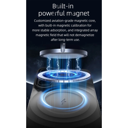 Pour Samsung Galaxy S25 Étui magnétique sans fil 5G Chargeur coulissant avec support pour objectif - Gris