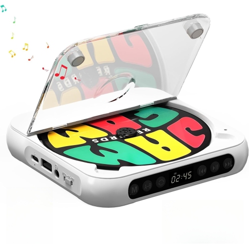 Lecteur CD portatif avec Bluetooth, mini lecteur CD rechargeable, haut-parleur haute fidélité intégré, lecteur CD Walkman avec écran LCD,