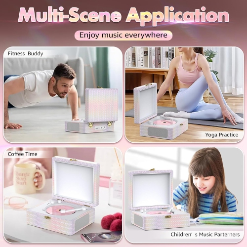 Portable CD Player,Bluetooth Speaker Desktop CD Player,Rechargeable CD Player with Bluetooth Input,USB Playback,AUX in,Headphone Jack,Remote