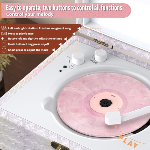 Portable CD Player,Bluetooth Speaker Desktop CD Player,Rechargeable CD Player with Bluetooth Input,USB Playback,AUX in,Headphone Jack,Remote