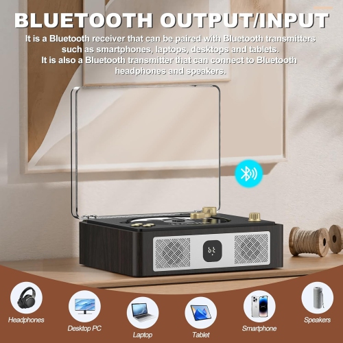 Lecteur CD portatif Bluetooth,Lecteur CD portatif rétro,Lecteurs CD de bureau pour la maison,Haut-parleurs intégrés, Prise pour écouteurs