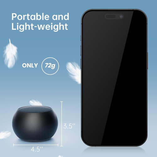 Small Speaker,Bluetooth Shower Speaker with Stereo Sound & Bass,Mini Wireless Speaker,Shower Speaker for Room Hiking Biking-Black