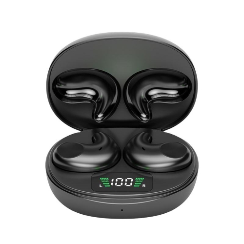 Bluetooth Wireless Earphones Stereo Headset with Microphone In-Ear Headphones Sleeping Ear Buds-Black