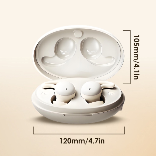 Mini Invisible Sleeping Earphones Bluetooth In-ear Headphones Wireless Bluetooth Sleeping Earbuds Headsets-White